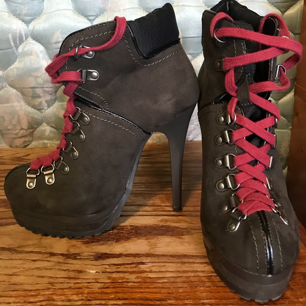Xhilaration lace-up stiletto boots